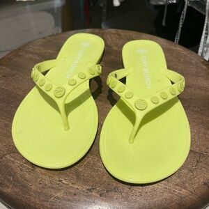 Tory Burch Vibrant Lime Flip Flops